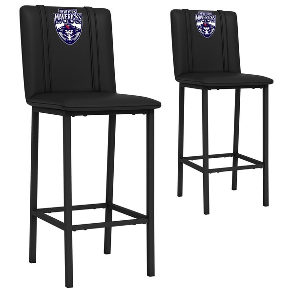 Dreamseat Bar Stool 500 with New York Mavericks Primary Logo, 2PK - XZ500BSDBLK-PSPBR0045A