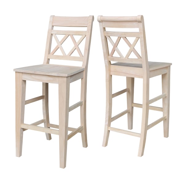 International Concepts Canyon BarHeight XX Stool, 30" Seat Height, Ready to Finish - S-473