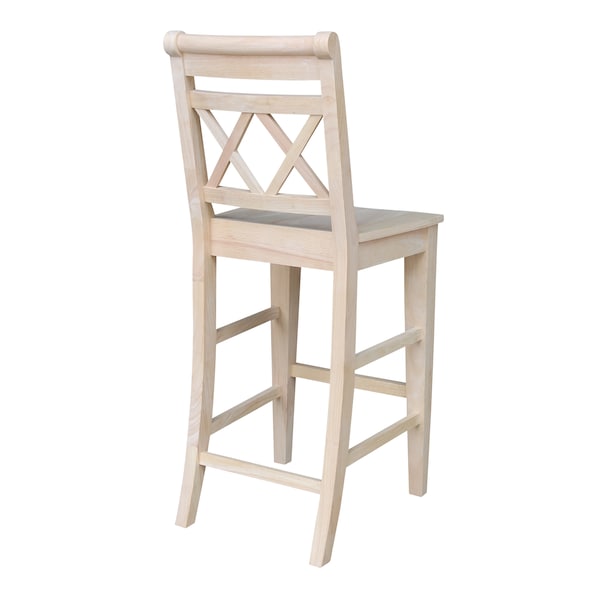 International Concepts Canyon BarHeight XX Stool, 30" Seat Height, Ready to Finish - S-473