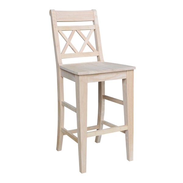 International Concepts Canyon BarHeight XX Stool, 30" Seat Height, Ready to Finish - S-473