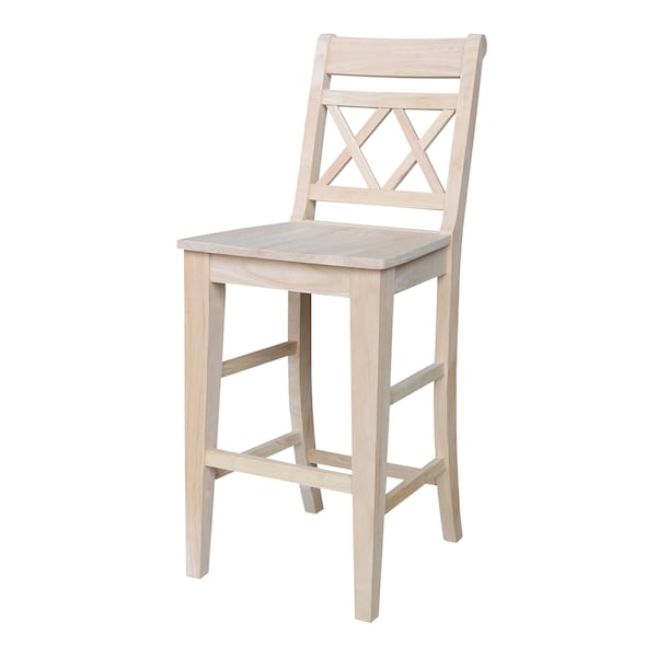 International Concepts Canyon BarHeight XX Stool, 30" Seat Height, Ready to Finish - S-473