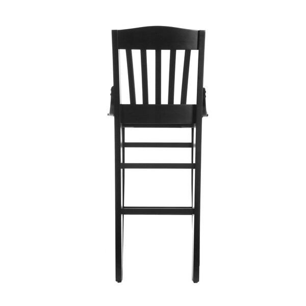 Flash Furniture HERCULES School House Back Black Wood Restaurant Barstool - XU-DG-W0006B-BLK-GG