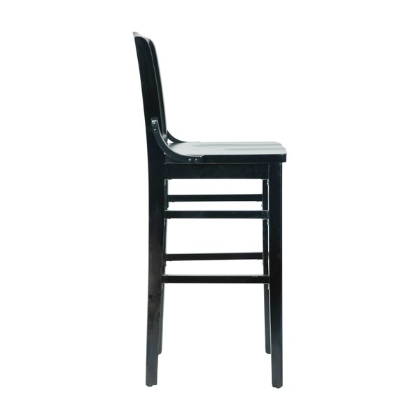 Flash Furniture HERCULES School House Back Black Wood Restaurant Barstool - XU-DG-W0006B-BLK-GG