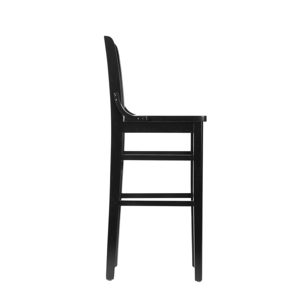 Flash Furniture HERCULES School House Back Black Wood Restaurant Barstool - XU-DG-W0006B-BLK-GG