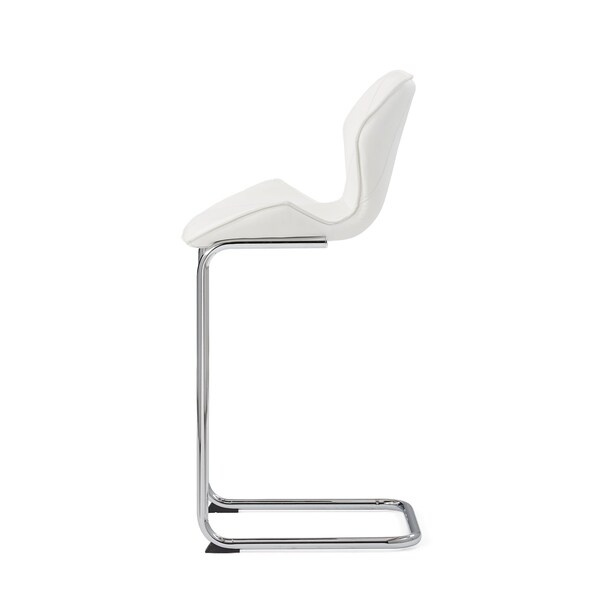 Global Furniture Usa Contemporary PU D1446 3 White Bar Stools - 2943