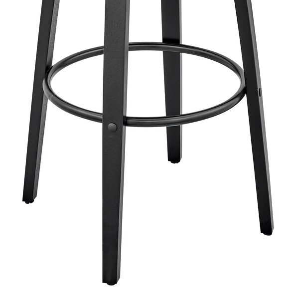 Armen Living Julius 26" Gray Faux Leather and Black Wood Bar Stool - LCJUBABLGR26