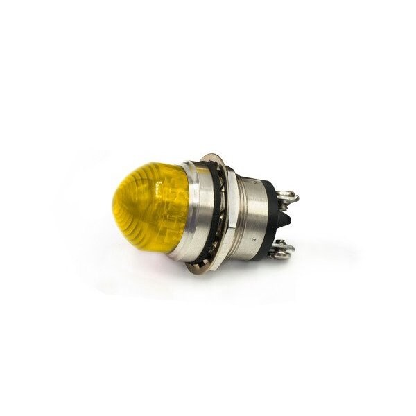 Indicadores montados en panel de Led Dialight cúpula amarilla 125Vac 10.5Ma 500Fl - 556-3705-304F