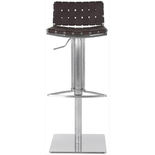 Safavieh Darius Brown Leather Seat Gas Lift Barstool - FOX3001C
