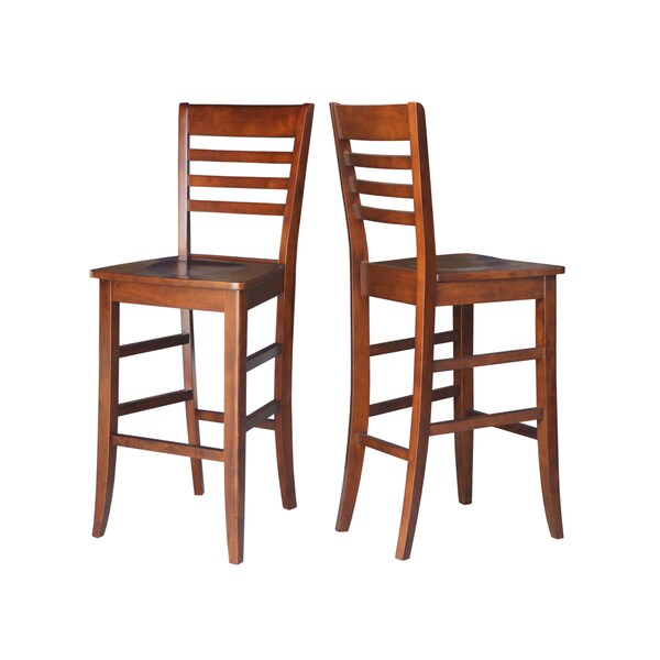 International Concepts Roma Bar Height Stool, 30" Seat Height, Espresso - S581-3103