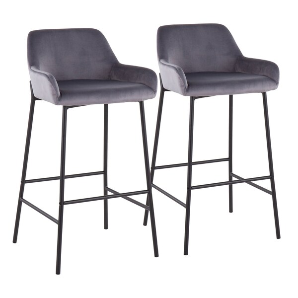 Lumisource Daniella Fixed-Height Bar Stool - Set of 2 PR - B30-DNLA2 BKVSV2