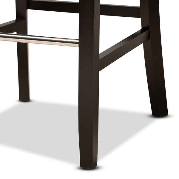 Baxton Studio Daphne Modern Dark Grey Velvet and Dark Brown Finished Wood 2-PC Bar Stool Set - 183-11009-ZORO