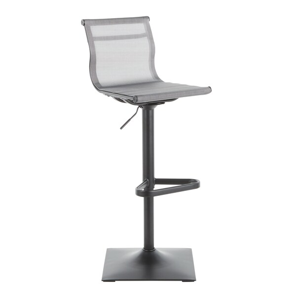 Lumisource Mirage Barstool in Black Metal and Silver Mesh Fabric - BS-MIRAGE BKSV
