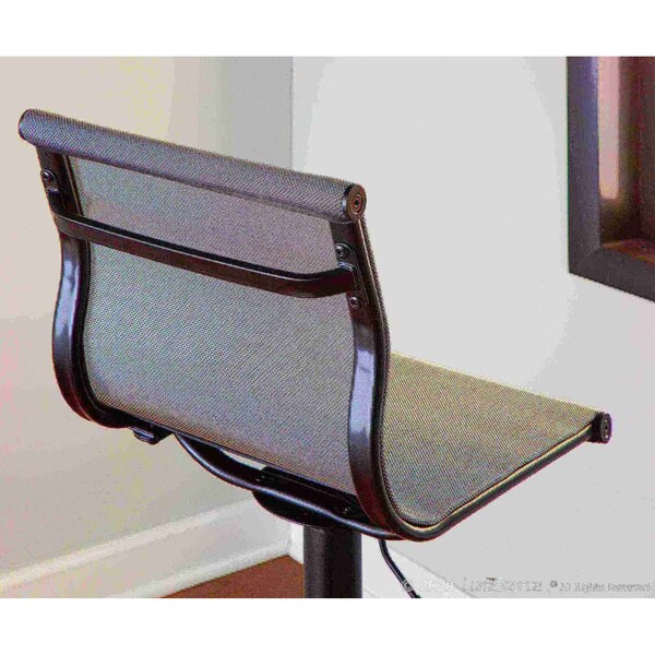 Lumisource Mirage Barstool in Black Metal and Silver Mesh Fabric - BS-MIRAGE BKSV