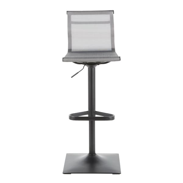 Lumisource Mirage Barstool in Black Metal and Silver Mesh Fabric - BS-MIRAGE BKSV