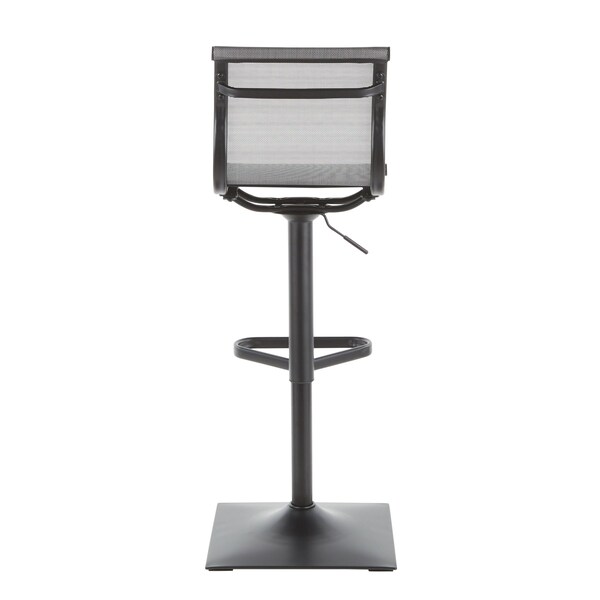 Lumisource Mirage Barstool in Black Metal and Silver Mesh Fabric - BS-MIRAGE BKSV