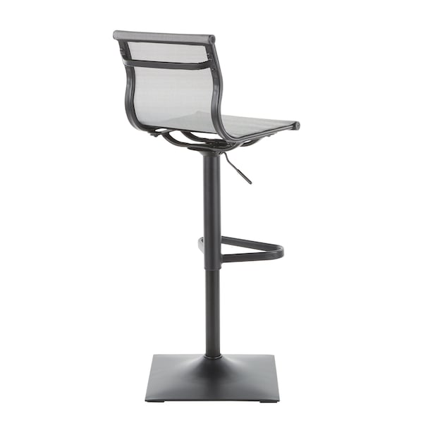 Lumisource Mirage Barstool in Black Metal and Silver Mesh Fabric - BS-MIRAGE BKSV