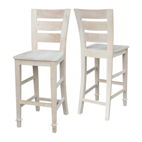 International Concepts Tuscany Bar Height Stool, 30" Seat Height, Unfinished - S-293