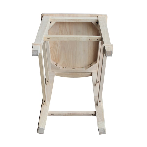 International Concepts Tuscany Bar Height Stool, 30" Seat Height, Unfinished - S-293