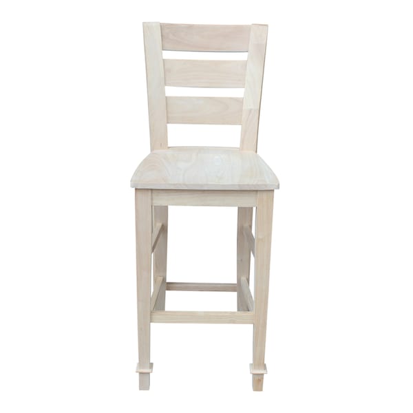 International Concepts Tuscany Bar Height Stool, 30" Seat Height, Unfinished - S-293