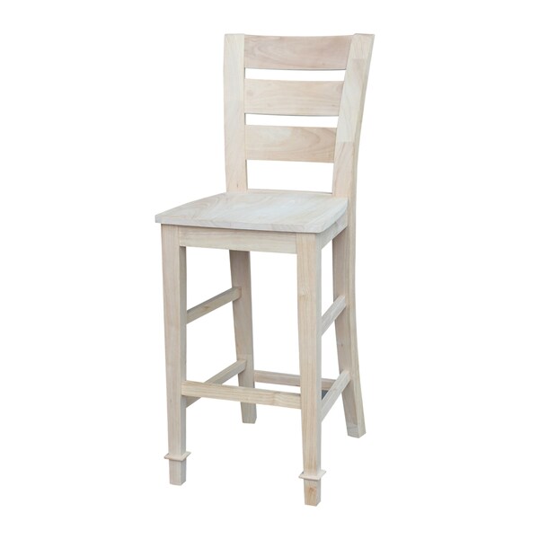 International Concepts Tuscany Bar Height Stool, 30" Seat Height, Unfinished - S-293