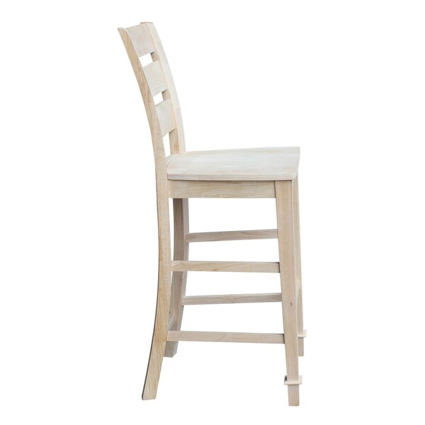 International Concepts Tuscany Bar Height Stool, 30" Seat Height, Unfinished - S-293