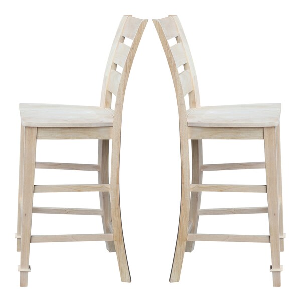 International Concepts Tuscany Bar Height Stool, 30" Seat Height, Unfinished - S-293
