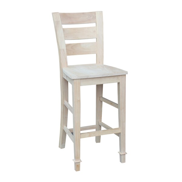 International Concepts Tuscany Bar Height Stool, 30" Seat Height, Unfinished - S-293
