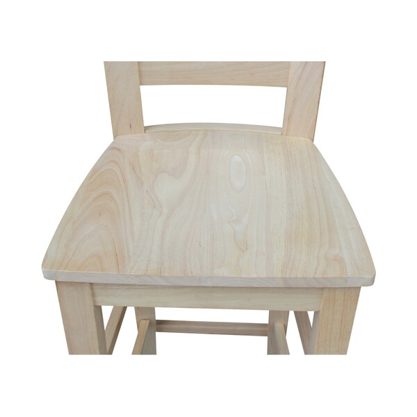 International Concepts Tuscany Bar Height Stool, 30" Seat Height, Unfinished - S-293