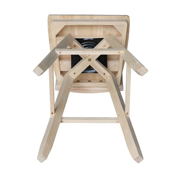 International Concepts Tuscany Bar Height Stool, with Swivel, 30" Seat Height, Unfinished - S-293SW