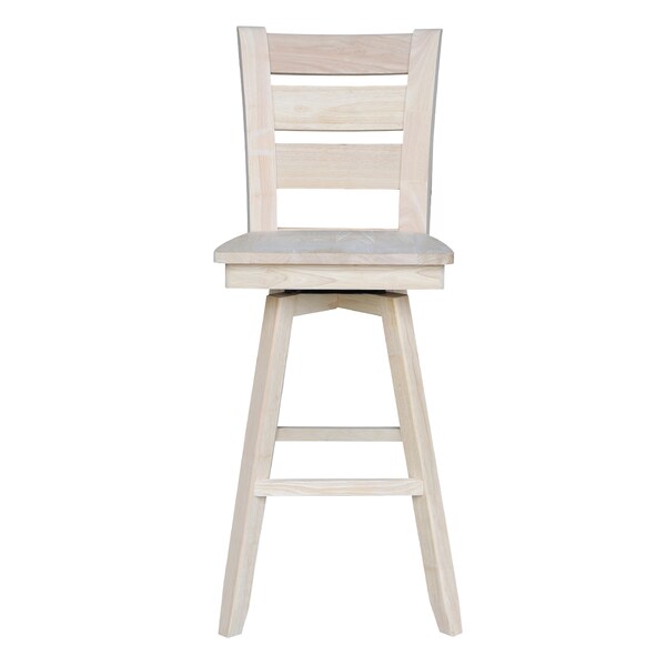 International Concepts Tuscany Bar Height Stool, with Swivel, 30" Seat Height, Unfinished - S-293SW