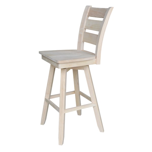 International Concepts Tuscany Bar Height Stool, with Swivel, 30" Seat Height, Unfinished - S-293SW