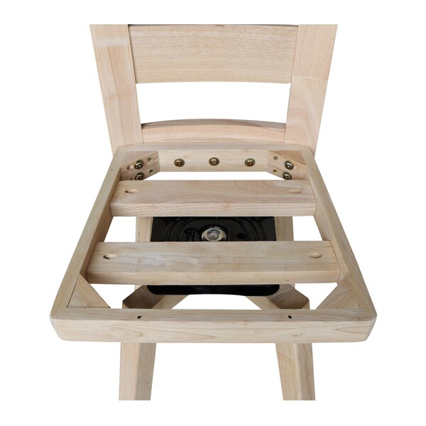 International Concepts Tuscany Bar Height Stool, with Swivel, 30" Seat Height, Unfinished - S-293SW