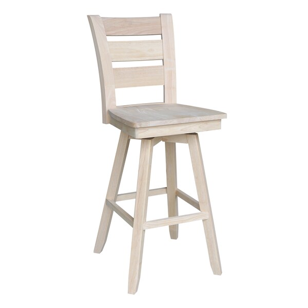 International Concepts Tuscany Bar Height Stool, with Swivel, 30" Seat Height, Unfinished - S-293SW
