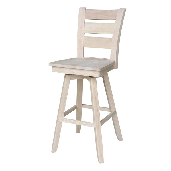 International Concepts Tuscany Bar Height Stool, with Swivel, 30" Seat Height, Unfinished - S-293SW