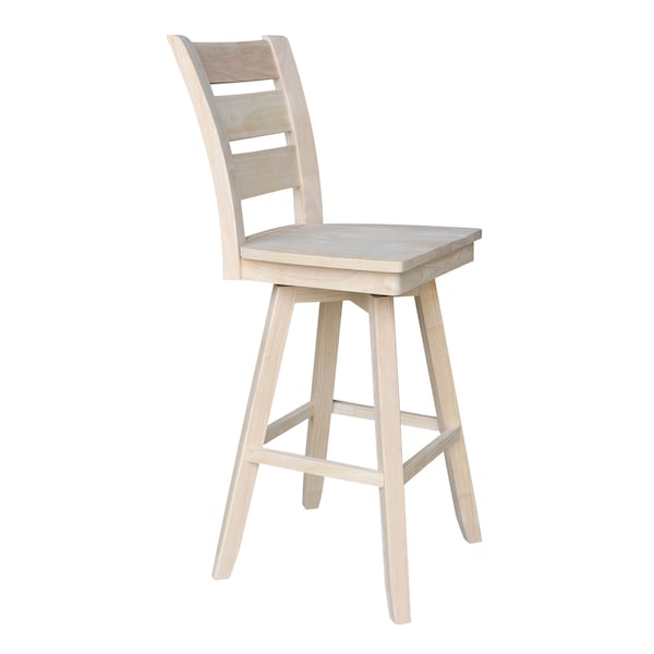 International Concepts Tuscany Bar Height Stool, with Swivel, 30" Seat Height, Unfinished - S-293SW