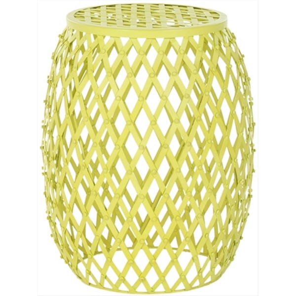 Safavieh Steve Matte Yellow Iron Strips Stool - FOX4506A