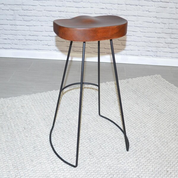 Guest Room Saga Bar Stool - Chestnut & Black - 31 in. - GU2851703