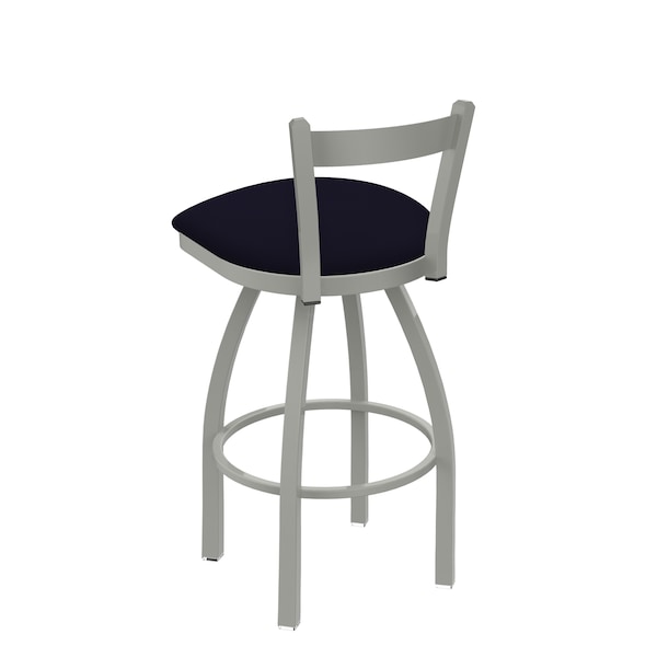 Holland Bar Stool Co 30" Low Back Swivel Bar Stool, Nickel Finish, Canter Twilight Seat - 82130AN002