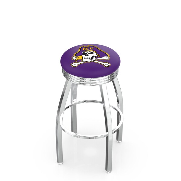 Holland Bar Stool Co 30" Chrome East Carolina Swivel Bar Stool, Accent Ring - L8C3C30ECAROL