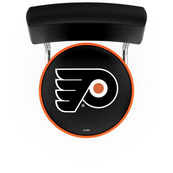 Holland Bar Stool Co 25" Chrome 2-Ring Philadelphia Flyers Swivel Bar Stool, Back - L7C425PHIFLY-B