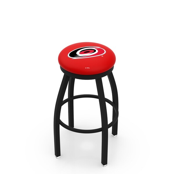 Holland Bar Stool Co 25" Blk Wrinkle Carolina Hurricanes Swivel Bar Stool, Accent Ring - L8B2B25CARHUR