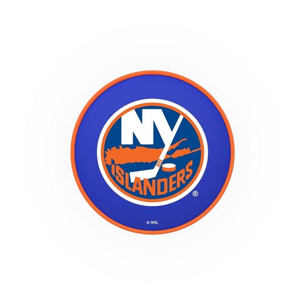 Holland Bar Stool Co 30" New York Islanders Cushion Seat, Blk Wrinkle Base Swivel Bar Stool - L8B130NYISLN
