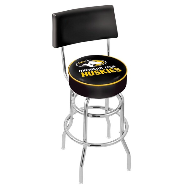 Holland Bar Stool Co 30" Chrome 2-Ring Michigan Tech Swivel Bar Stool, Back - L7C430MITECH