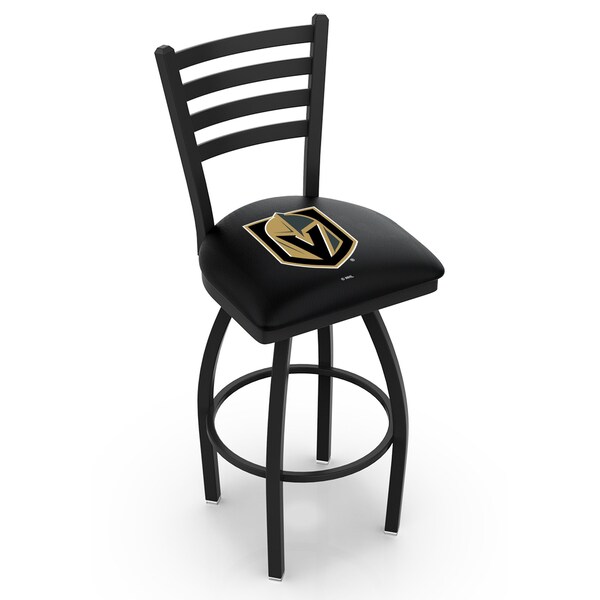Holland Bar Stool Co 25" Blk Wrinkle Vegas Golden Knights Swivel Bar Stool, Ladder Back - L01425LVGDKN