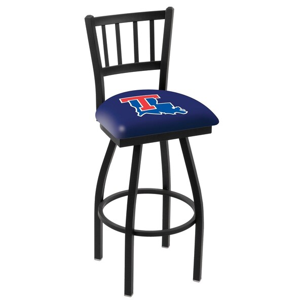 Holland Bar Stool Co 30" Blk Wrinkle Louisiana Tech Swivel Bar Stool, Jailhouse Back - L01830LATECH