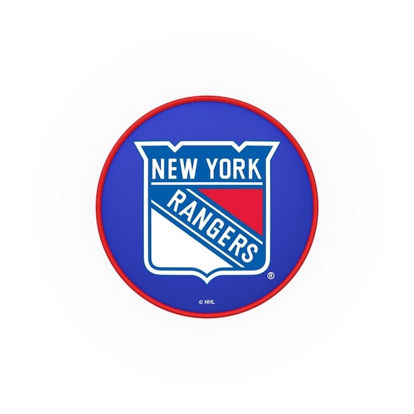 Holland Bar Stool Co 25" New York Rangers Cushion Seat, 2-Ring Chrome Swivel Bar Stool - L7C125NYRANG