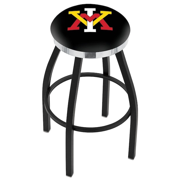 Holland Bar Stool Co 30" Blk Wrnkl Virginia Military Institute Swivel Bar Stool, Chrome Ring - L8B2C30VAMILI