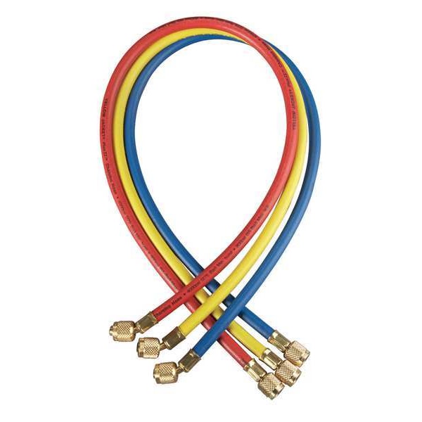 Yellow Jacket Manifold Hose Set, 36 In, Red, Yellow, Blue - 21983
