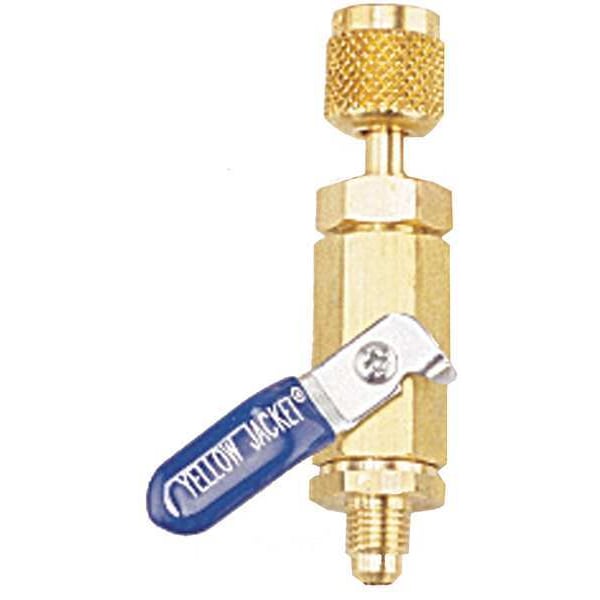 Yellow Jacket Ball Valve Adapter, 1/4 In MxF, 0 Deg - 93844