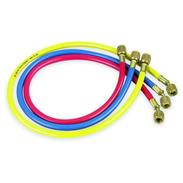 Jb Industries Manifold Hose Set, Low Loss, Connection Size 1/4 in Female, 30 Deg Angle, Number of Hoses 3, 60 in L - CCLS-60